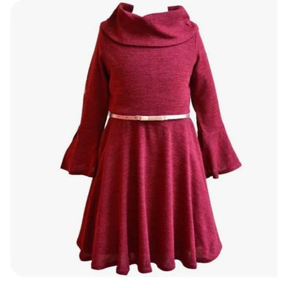 Rare Editions Big Girl Hacchi Cowl Neck Skater Dress Size 16 NWT - Picture 1 of 9